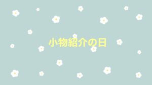 毎週月曜日は小物紹介の日